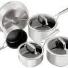 Ninja Zerostick Stainless Steel 5 Piece Non Stick Pan Set 2 Ninja Zerostick Stainless Steel 5 Piece Non Stick Pan Set -Best Kitchen Products 1120240 R Z001A