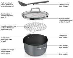 Ninja Zerostick 30cm Non Stick Aluminium Possible Pot -Grey -Best Kitchen Products 1120288 R Z011A