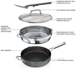 Ninja Zerostick 28cm Non Stick Aluminium Possible Pan -Grey 23 Ninja Zerostick 28cm Non Stick Aluminium Possible Pan -Grey -Best Kitchen Products 1120305 R Z011A