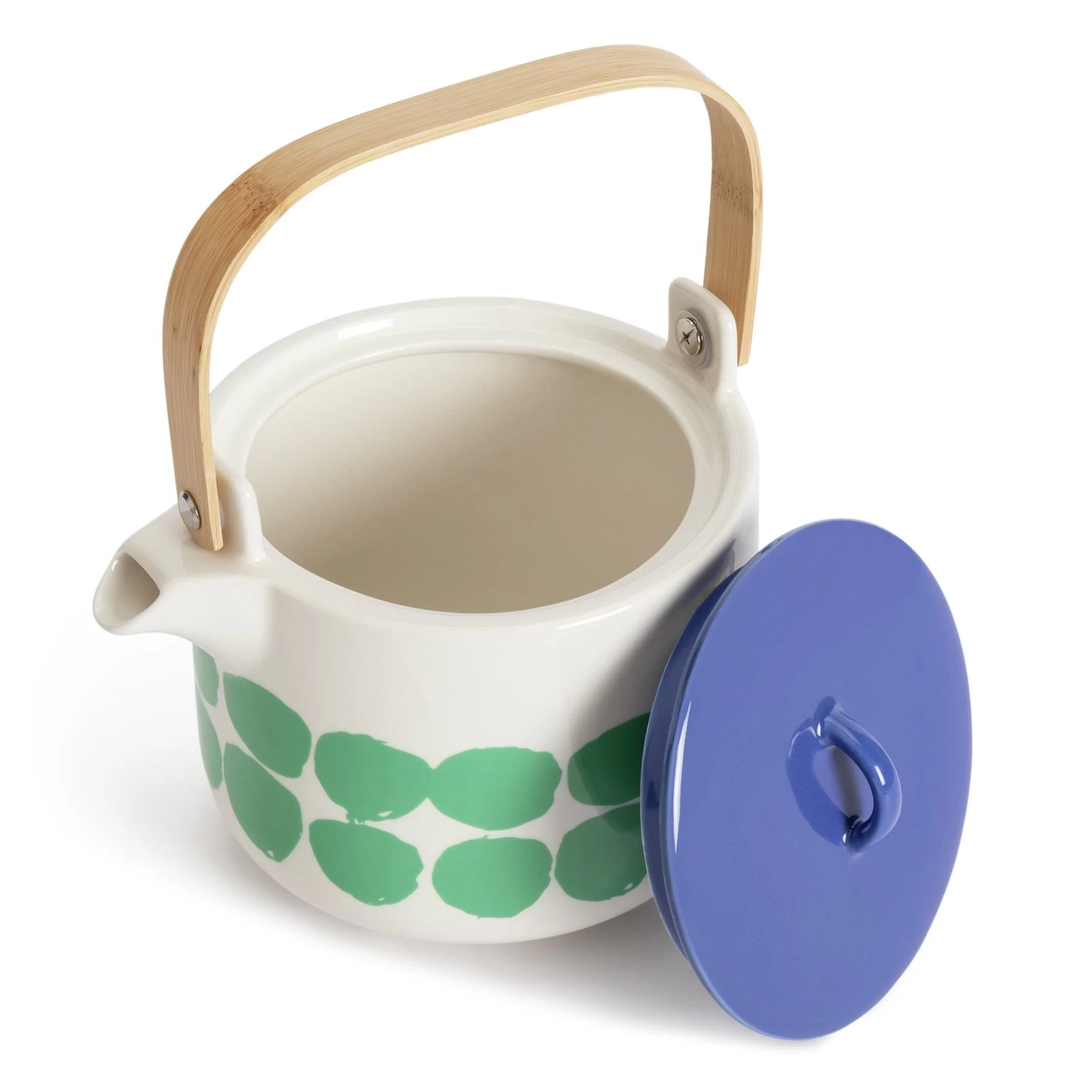 Habitat Abstract Stoneware Teapot - Green And Blue 4 Habitat Abstract Stoneware Teapot - Green And Blue - Image 2