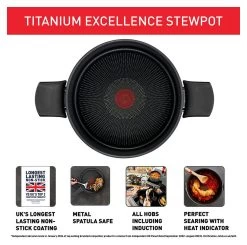 Tefal Titanium Excellence 24cm Aluminium Stock Pot - Black -Best Kitchen Products 1303830 R Z003A