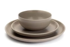 Habitat Mushroom 12 Piece Stoneware Dinner Set - Mushroom -Best Kitchen Products 1341108 R Z002A
