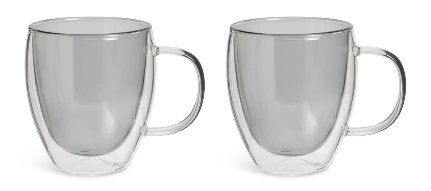 Habitat Double Walled Set Of 2 Coffee Cup - Grey 3 Habitat Double Walled Set Of 2 Coffee Cup - Grey