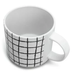Habitat Grid Set Of 4 Mugs - White -Best Kitchen Products 1402944 R Z004A