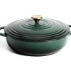 Habitat 4 Litre Cast Iron Casserole Dish - Green 1 Habitat 4 Litre Cast Iron Casserole Dish - Green -Best Kitchen Products 2003342 R Z001A