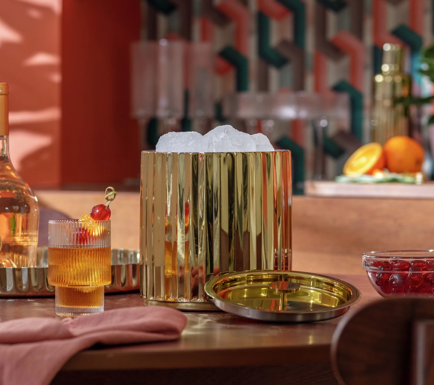 Habitat Gold Tone Ice Bucket 4 Habitat Gold Tone Ice Bucket - Image 2