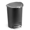 Simplehuman 50 Litre Plastic Semi Round Pedal Bin - Grey -Best Kitchen Products 3295915 R Z001A