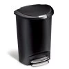 Simplehuman 50L Plastic Semi Round Pedal Bin - Black 1 Simplehuman 50L Plastic Semi Round Pedal Bin - Black -Best Kitchen Products 3341106 R Z001A