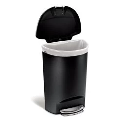 Simplehuman 50L Plastic Semi Round Pedal Bin - Black -Best Kitchen Products 3341106 R Z003A