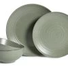 Habitat Textured Ripple 12 Piece Stoneware Dinner Set - Sage -Best Kitchen Products 4353492 R Z001A