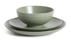 Habitat Textured Ripple 12 Piece Stoneware Dinner Set - Sage -Best Kitchen Products 4353492 R Z002A
