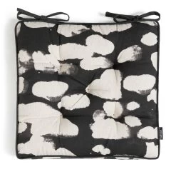 Habitat Ink Print Pack Of 2 Seat Cushions - White And Black -Best Kitchen Products 4497516 R Z003A
