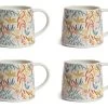 Habitat Floral Ripple Set Of 4 Mugs -Best Kitchen Products 4544421 R Z001A