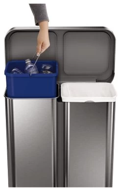 Simplehuman 58 Litre Recycler Bin - Stainless Steel -Best Kitchen Products 5713024 R Z010A