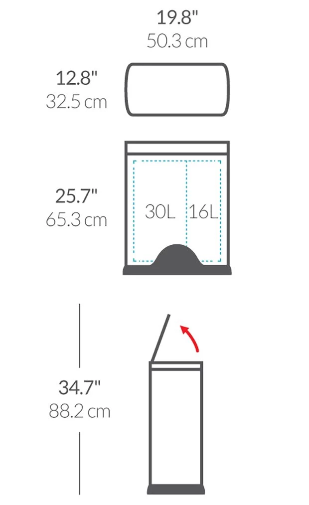 Simplehuman 46 Litre Rectangular Recycle Bin 10 Simplehuman 46 Litre Rectangular Recycle Bin - Image 8