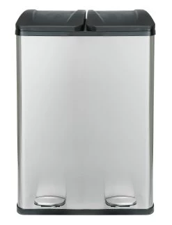 Habitat 55 Litre 2 Compartment Recycling Bin - Steel