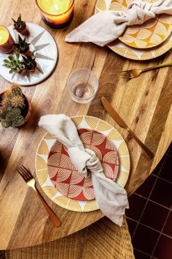 Habitat Block Print 12 Piece Stoneware Dinner Set - Yellow 13 Habitat Block Print 12 Piece Stoneware Dinner Set - Yellow -Best Kitchen Products 7040575 R Z005C