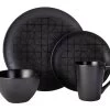 Habitat Geo 16 Piece Stoneware Dinner Set - Black 2 Habitat Geo 16 Piece Stoneware Dinner Set - Black -Best Kitchen Products 7665242 R Z001A