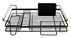 Habitat Wire Dishdrainer - Wood And Black
