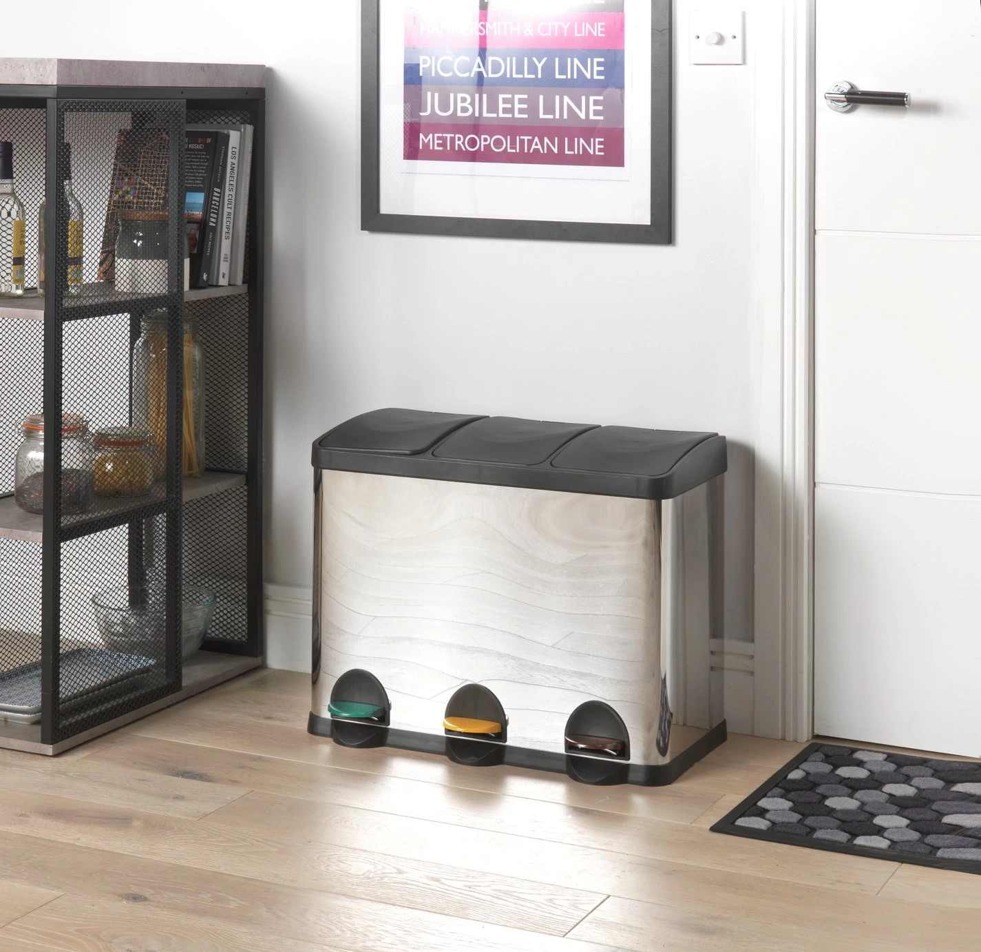 Habitat 45 Litre Triple Compartment Recycling Bin 4 Habitat 45 Litre Triple Compartment Recycling Bin - Image 2