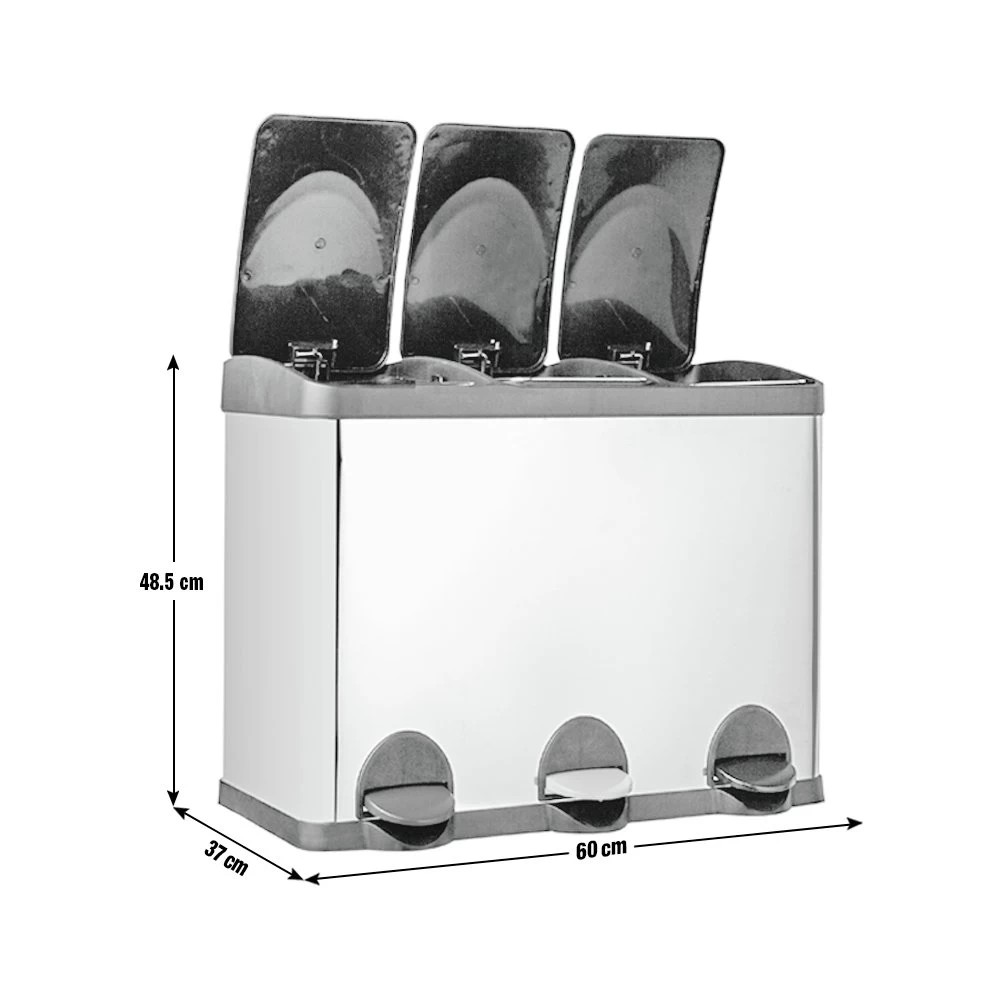 Habitat 45 Litre Triple Compartment Recycling Bin 8 Habitat 45 Litre Triple Compartment Recycling Bin - Image 6