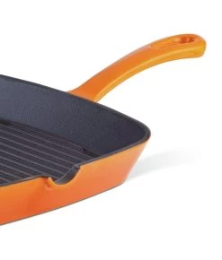 Habitat 23cm Cast Iron Griddle Pan - Orange 10 Habitat 23cm Cast Iron Griddle Pan - Orange -Best Kitchen Products 9192500 R Z003A