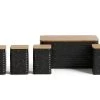 Habitat Set Of 5 Speckle Bamboo Storage - Black -Best Kitchen Products 9208212 R Z001A