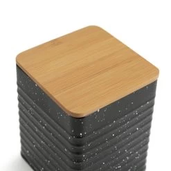 Habitat Set Of 5 Speckle Bamboo Storage - Black -Best Kitchen Products 9208212 R Z003A