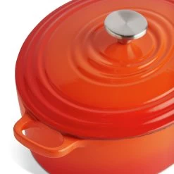 Habitat 4.7 Litre Cast Iron Oval Casserole Dish - Orange -Best Kitchen Products 9212363 R Z005A