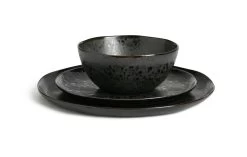 Habitat Preto 12 Piece Stoneware Dinner Set - Black -Best Kitchen Products 9310708 R Z002A