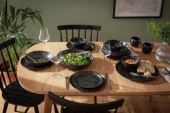 Habitat Preto 12 Piece Stoneware Dinner Set - Black -Best Kitchen Products 9310708 R Z003C