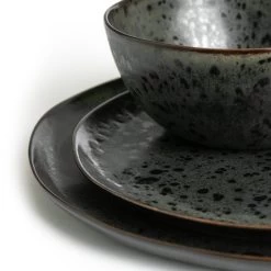 Habitat Preto 12 Piece Stoneware Dinner Set - Black -Best Kitchen Products 9310708 R Z004A