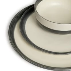 Habitat Stripe 12 Piece Stoneware Dinner Set - Multicoloured -Best Kitchen Products 9360992 R Z005A