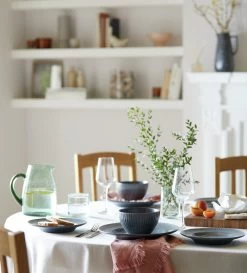 Habitat 12 Piece Stoneware Felicity Dinner Set - Blue -Best Kitchen Products 9410251 R Z002C