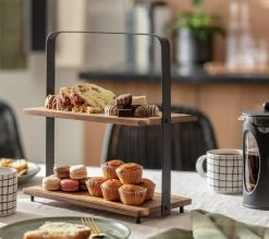 Habitat Industrial Two Tier Wooden Serving Platter -Best Kitchen Products 9474857 R Z002C