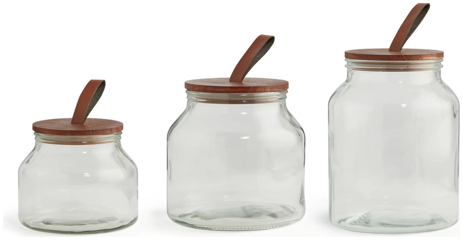 Habitat Set Of 3 Glass Jar Set 3 Habitat Set Of 3 Glass Jar Set