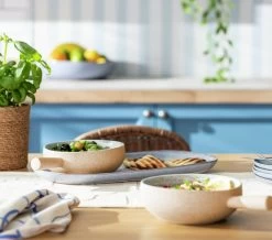 Habitat Mediterranean 2 Piece Stoneware Tapas Dish - Natural -Best Kitchen Products 9511992 R Z001C