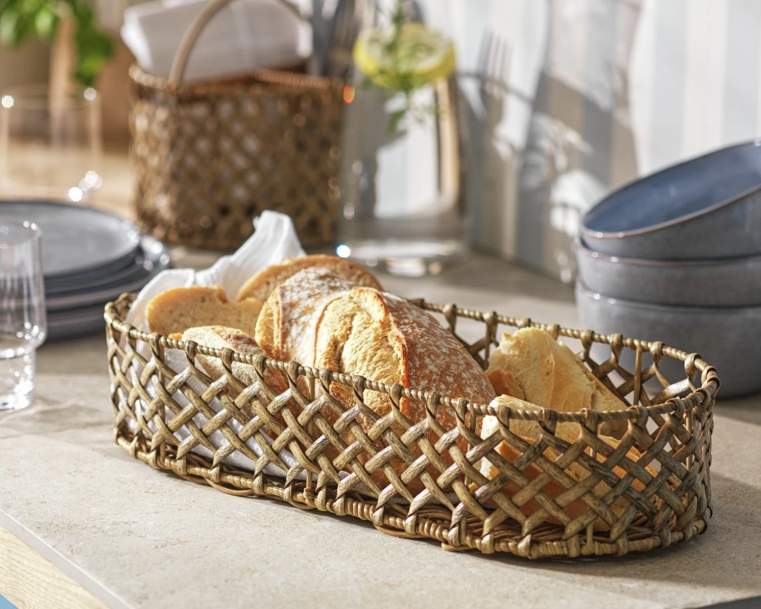 Habitat Mediterranean Woven Bread Basket 4 Habitat Mediterranean Woven Bread Basket - Image 2
