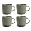 Habitat Textured Ripple Set Of 4 Mugs - Sage