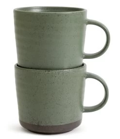 Habitat Textured Ripple Set Of 4 Mugs - Sage -Best Kitchen Products 9527261 R Z002A