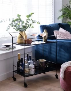 Habitat Monroe Drinks Trolley - Black 9 Habitat Monroe Drinks Trolley - Black -Best Kitchen Products 9547801 R Z001C