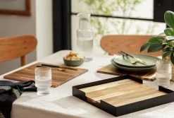 Habitat Set Of 4 Wooden Placemats With Tray -Best Kitchen Products 9581317 R Z002C