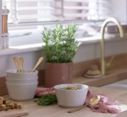 Habitat Addison Set Of 4 Stoneware Cereal Bowl - White -Best Kitchen Products 9592739 R Z001C