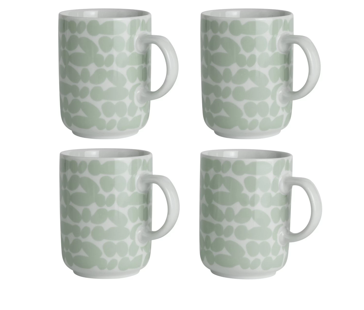 Habitat Scandi Decal Set Of 4 Mugs - White And Mint 3 Habitat Scandi Decal Set Of 4 Mugs - White And Mint