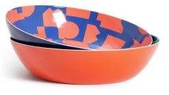 Habitat Abstract Play Melamine Picnic Serve Bowl -Pack Of 2 -Best Kitchen Products 9605987 R Z003A