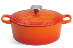 Habitat 2.4Litre Oval Cast Iron Casserole Dish - Orange